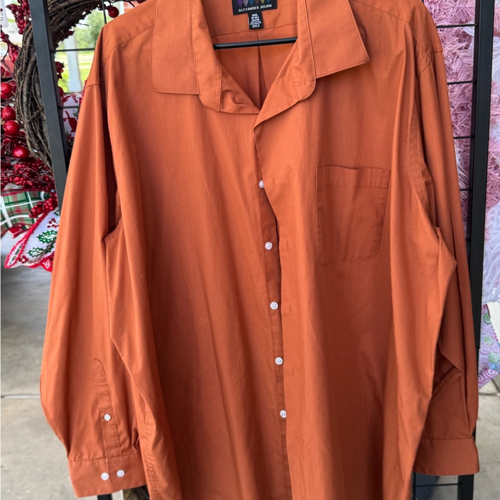 Alexander Julian Rust Button-Up Shirt